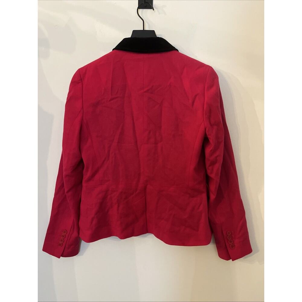 NEW Talbots Marzotto Blazer Size 8 Pink Black Velvet Lapel Pockets 99% Wool - Picture 2 of 14